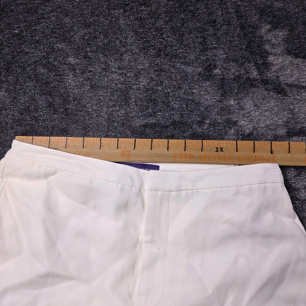 Ralph Lauren Purple Label Leora Linen Blend Pants Womens 10 White $1690 - Picture 8 of 12